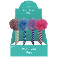 Pastel Pom Pom Pens Assorted (Pack of 16)