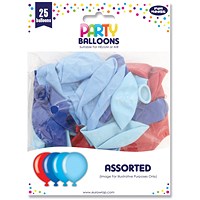 Eurowrap 25 Party Balloons Blue/Red Pack of 6