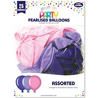 Eurowrap 25 Party Balloons Pink/Purple Pack of 6