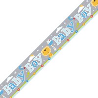 Baby Boy Banner Blue/Grey (Pack of 6)