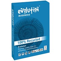 Evolution A4 Business Recycled Paper, White, 100gsm, Ream (500 Sheets) Evolution A4 Business Recycled Paper, White, 100gsm, Ream (500 Sheets)