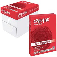 Evolution A4 Everyday Recycled Paper White, 80gsm, Box (5 x 500 Sheets)