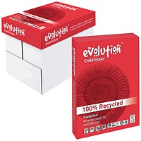 Evolution A4 Everyday Recycled Paper White, 80gsm, Box (5 x 500 Sheets) Evolution A4 Everyday Recycled Paper White, 80gsm, Box (5 x 500 Sheets)