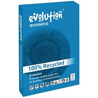 Evolution A4 Business Recycled Paper, White , 120gsm, Ream (250 Sheets) Evolution A4 Business Recycled Paper, White , 120gsm, Ream (250 Sheets)