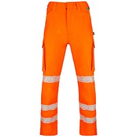 Envirowear Hi-Vis Trousers, Orange, 34T