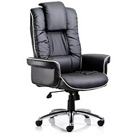 Chelsea Executive Chair, Fixed Height Arms, Black