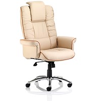 Chelsea Leather Executive Chair, Cream