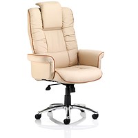 Chelsea Leather Executive Chair - Cream