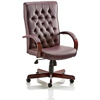 Chesterfield Leather Executive Chair - Burgundy