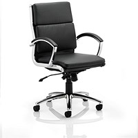 Classic Medium Back Executive Leather Chair, Black