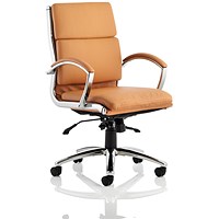 Classic Medium Back Executive Leather Chair - Tan