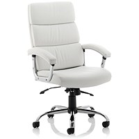 Desire Executive Chair, Fixed Height Arms, White