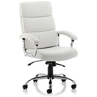 Desire Executive Leather Chair, White, Assembled