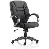 Galloway Executive Chair, Fixed Height Arms, Black
