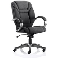 Galloway Executive Chair, Fixed Height Arms, Black - Delivered Built