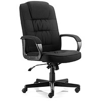 Moore Executive Chair, Fixed Height Arms, Black