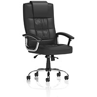 Moore Deluxe Executive Chair, Fixed Height Arms, Black