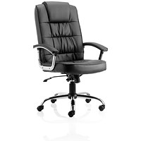 Moore Deluxe Executive Chair, Fixed Height Arms, Black - Delivered Built
