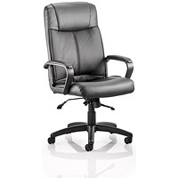 Plaza Executive Chair, Fixed Height Arms, Black - Delivered Built