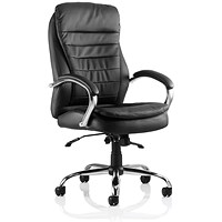 Rocky High Back Executive Chair, Fixed Height Arms, Black