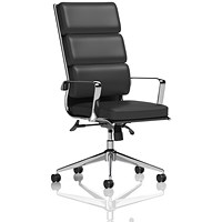 Savoy Executive Chair, Fixed Height Arms, Black