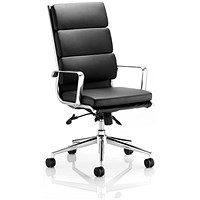 Savoy Executive Chair, Fixed Height Arms, Black - Delivered Built