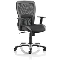 Victor Leather & Mesh Executive Chair, Height Adjustable Arms, Black