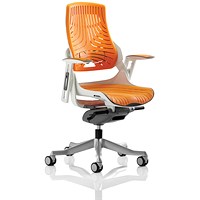 Zure Elastomer Executive Chair, Height Adjustable Arms, Orange