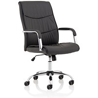 Carter Luxury Chair, Fixed Height Arms, Black