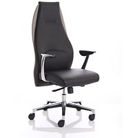 Mien Executive Chair, Fixed Height Arms, Black & Mink