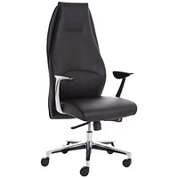 Mien Executive Chair, Fixed Height Arms, Black