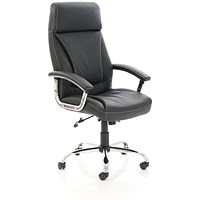 Penza Executive Chair, Fixed Height Arms, Black