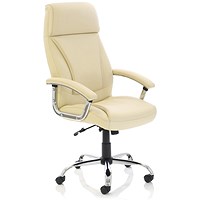 Penza Leather Executive Chair, Cream