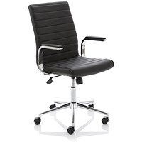 Ezra Executive Chair, Fixed Height Arms, Black