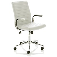 Ezra Chair, Fixed Height Arms, White