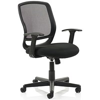 Mave Mesh Task Operator Chair, Fixed Height Arms, Black