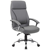 Penza Executive Chair, Fixed Arms, Grey