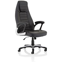 Metropolis High Back Black Leather Look Chair