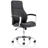 Ohio High Back Leather Chair - Black
