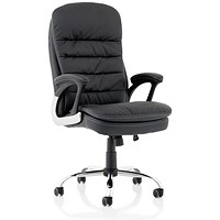 Ontario Executive Chair, Fixed Height Arms, Black
