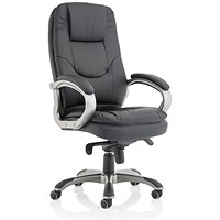 Oscar Black Executive Chair, Fixed Height Arms, Black