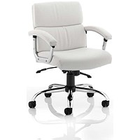 Desire Medium Executive Chair, Fixed Height Arms, White