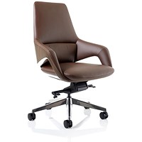 Olive Executive Chair, Fixed Height Arms, Brown