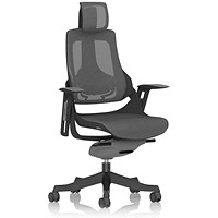 Zure Noir Black Shell Black Base Charcoal Mesh with Headrest