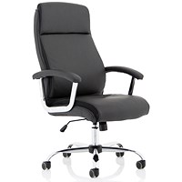 Hatley Black Bonded Leather Executive Chair, Black