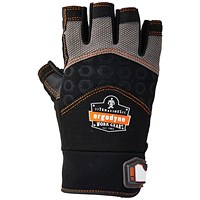 Ergodyne Impact Fingerless Gloves, Black, Small