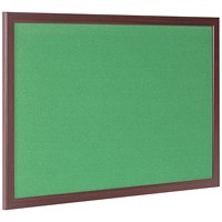 Bi-Office Earth Prime Felt Notice Board, Cherry MDF Frame, 1800x1200mm, Green