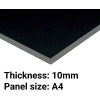 Foamboard, A4, Black, 10mm Thick, Box of 10