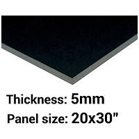 Foamboard, 20" x 30", Black, 5mm Thick, Box of 25