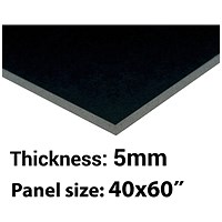 Foamboard, 40'' x 60'', Black, 5mm Thick, Box of 25